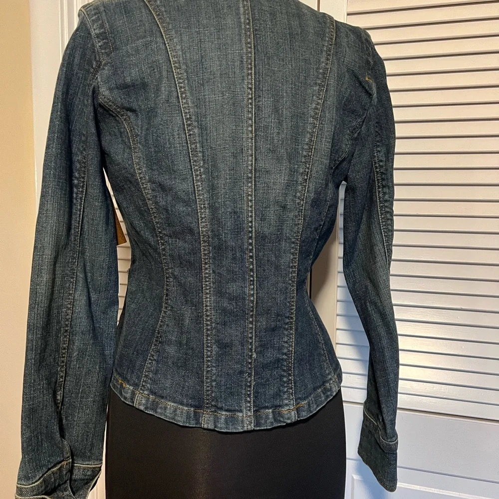Embroidered denim jacket E by EC like new size 4 - Picture 6 of 11